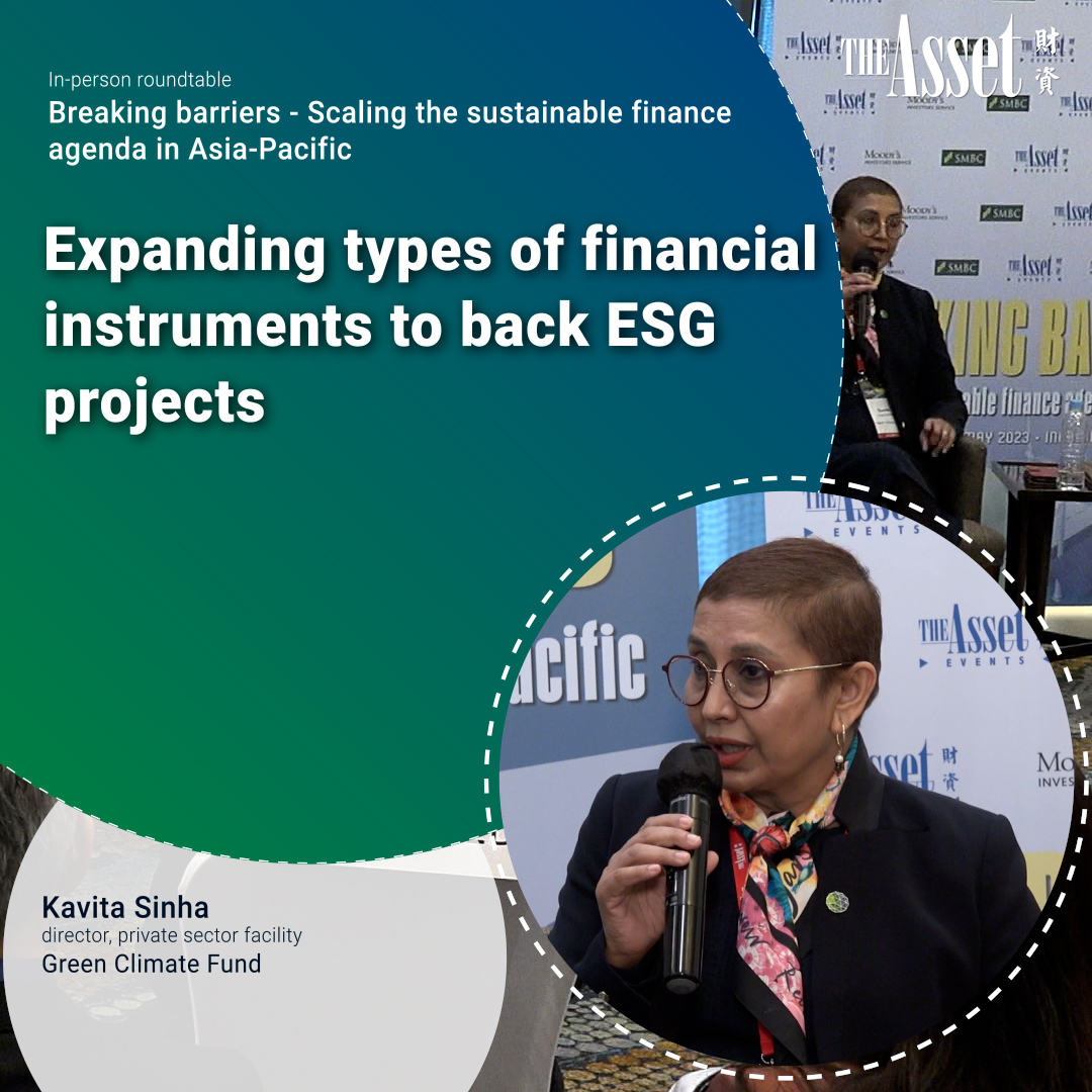 Expanding types of financial instruments to back ESG projects